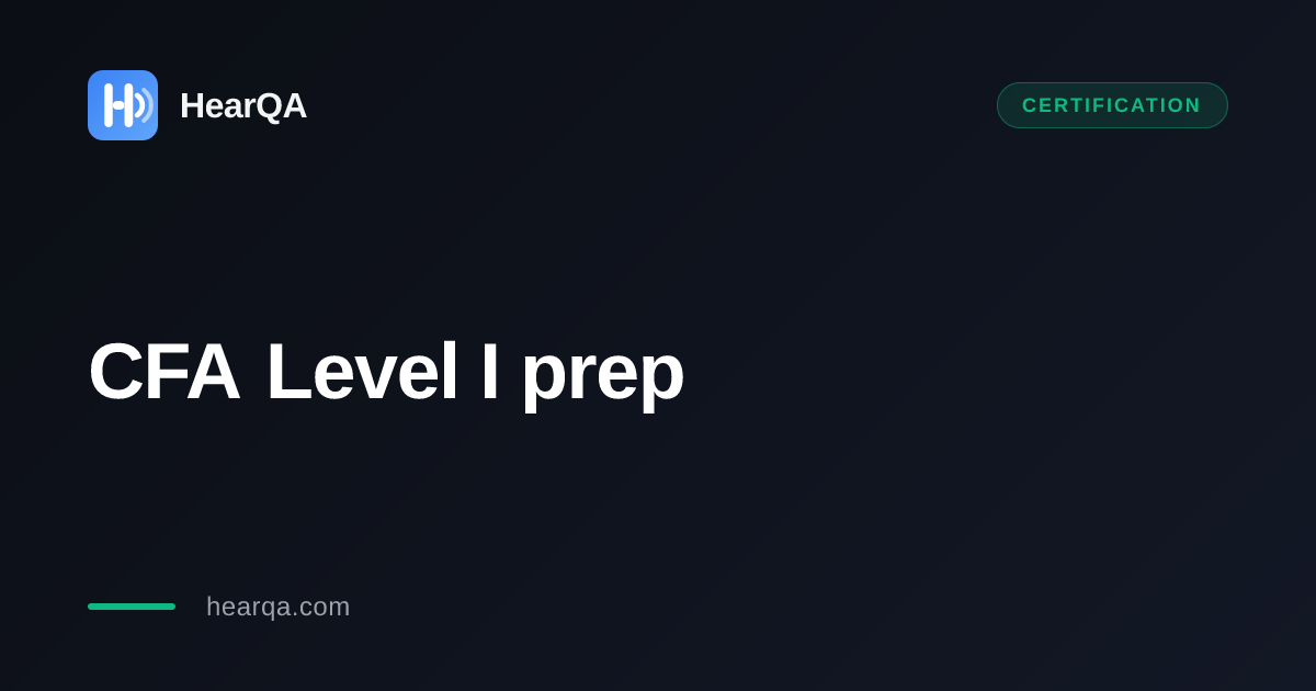CFA Level I prep guide