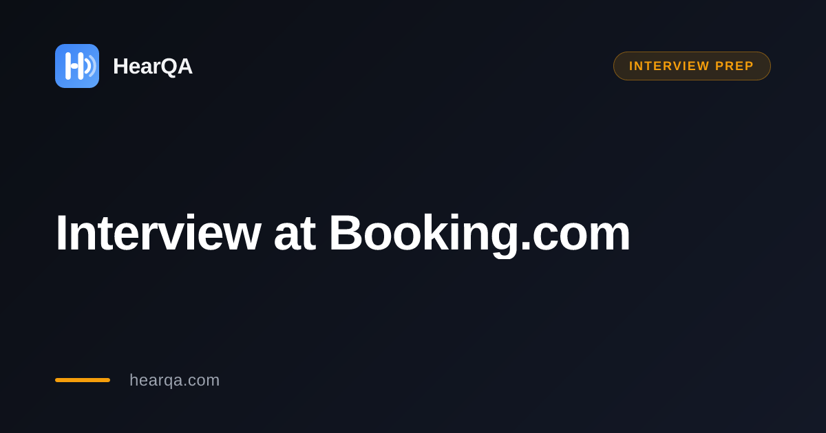 Booking.com interview prep