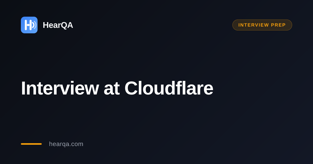 Cloudflare interview prep