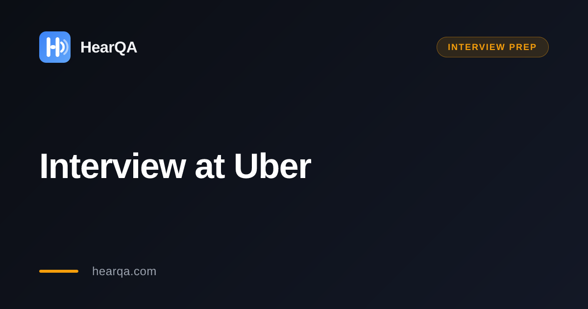 Uber interview prep