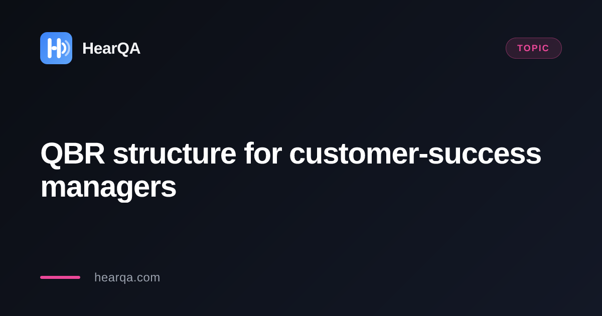 QBR structure for customer-success managers