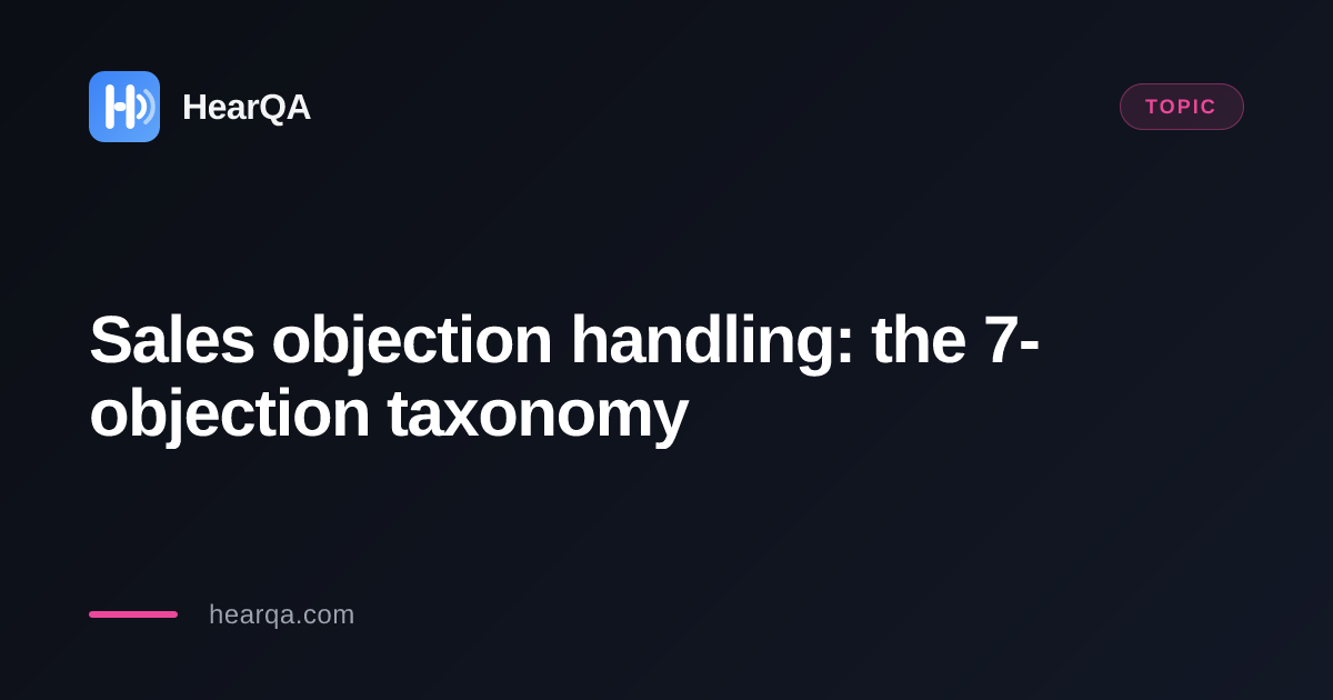 Sales objection handling: the 7-objection taxonomy