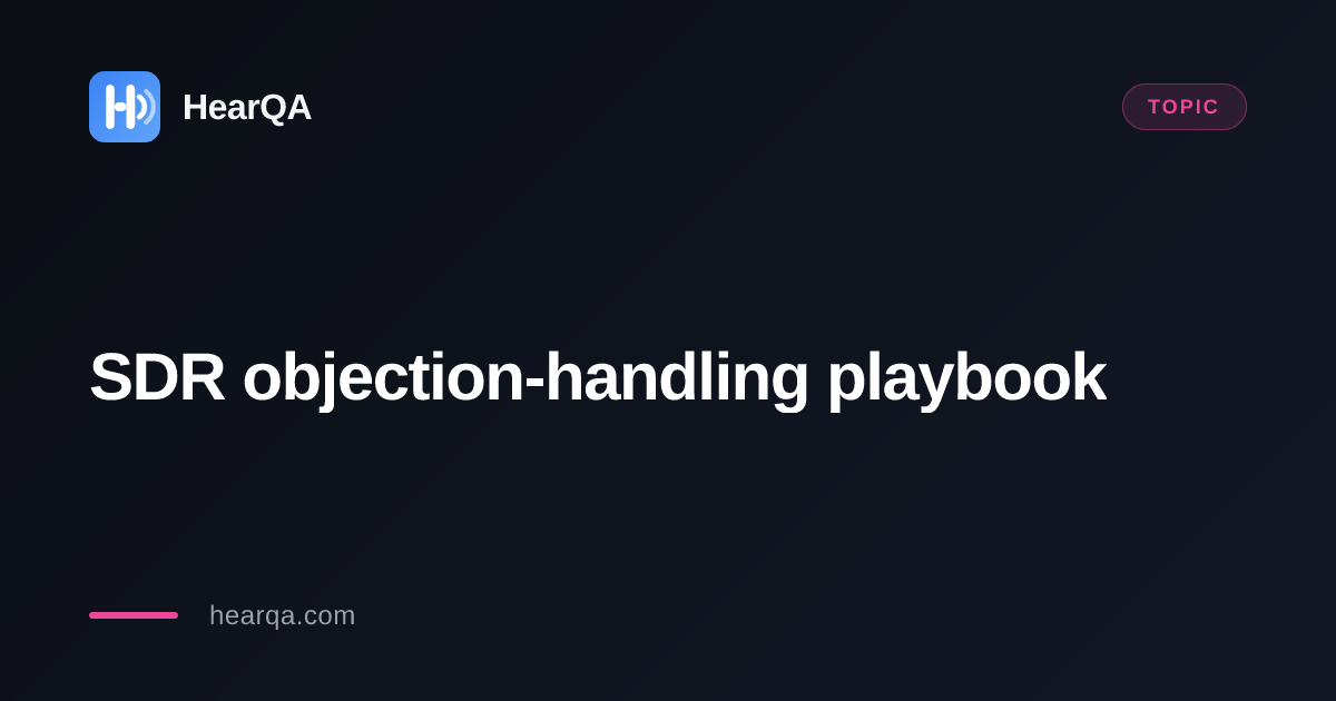 SDR objection-handling playbook