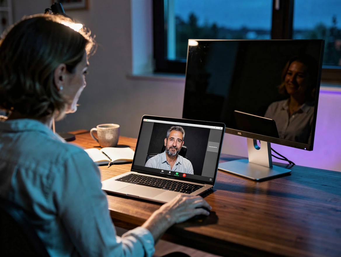 Professional conversation · 600×450px · Business meeting with phone on table