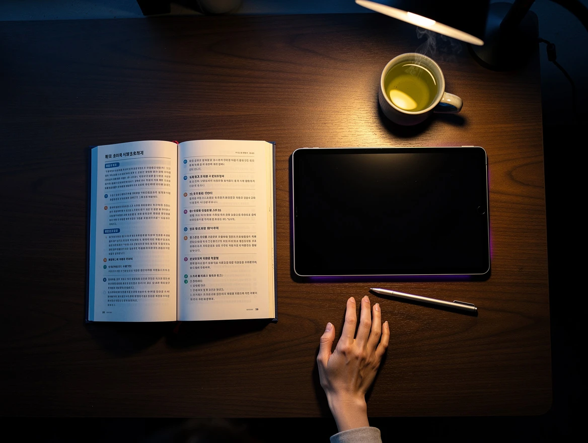 Certification exam scene · 600×450px · Person at computer with phone, exam on screen